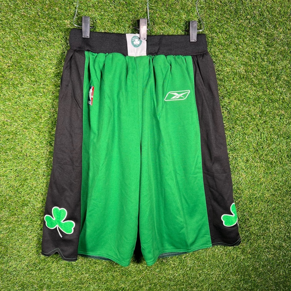 Reebok Boston Celtics NBA Basketball Shorts Mens Green Black Shamrock